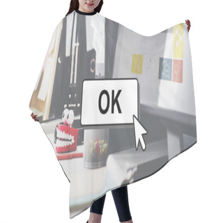 Personality  Computer On Working Table Hair Cutting Cape