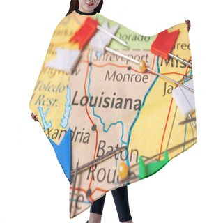 Personality  Louisiana State On The Map Of USA Hair Cutting Cape