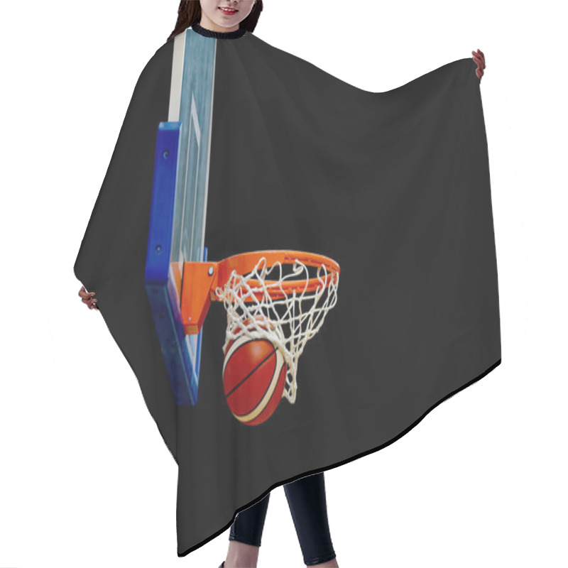 Personality  Basketball Enters The Basket With A Black Background Hair Cutting Cape