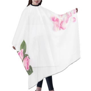 Personality  Pink Roses And Blank Card Hair Cutting Cape