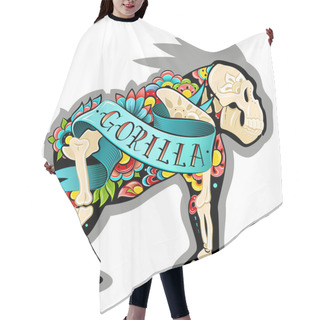 Personality  Floral Gorilla Hair Cutting Cape