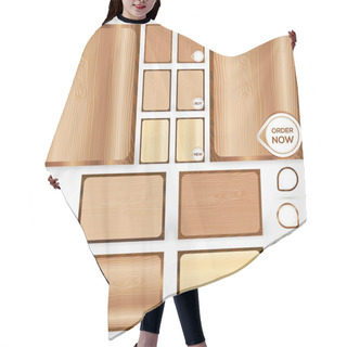 Personality  Wood Elements Collection. Vector Hair Cutting Cape