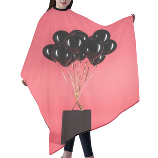 Personality  Black Balloons And Shopping Bag Hair Cutting Cape