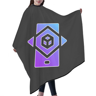 Personality  Augmented Reality Blue Gradient Vector Icon Hair Cutting Cape