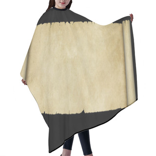Personality  Antique Parchment Scroll On Black Background. Hair Cutting Cape
