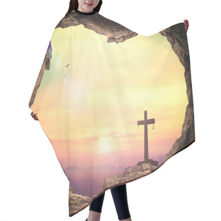 Personality  Good Friday Concept: Empty Tomb With Cross Symbol For Jesus Christ Is Risen Hair Cutting Cape