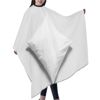 Personality  White Blank Pillowcase Mockup. Grey Background. Hair Cutting Cape