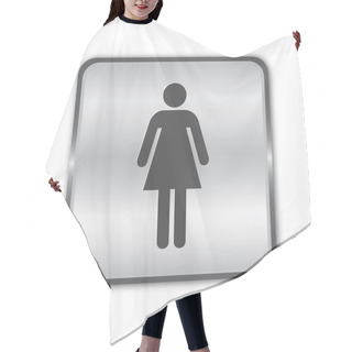 Personality  Chrome Woman Sign Vector Hair Cutting Cape