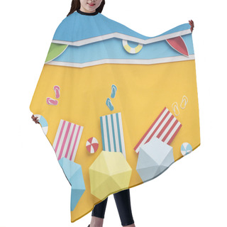 Personality  Summerr Beach Accessories Placed On The Sandy Beach Hair Cutting Cape