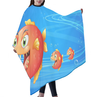 Personality  Three Fishes Under The Water Hair Cutting Cape
