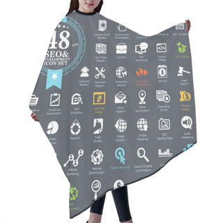 Personality  Seo And Development Icon Set Hair Cutting Cape