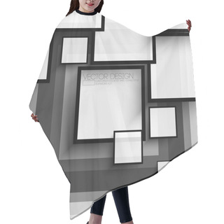 Personality  Overlapping Squares Flat Black And White Design Hair Cutting Cape