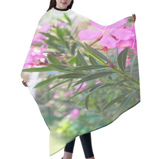 Personality  Oleander Pink Flowers Plant Paradise Waterfal Hair Cutting Cape