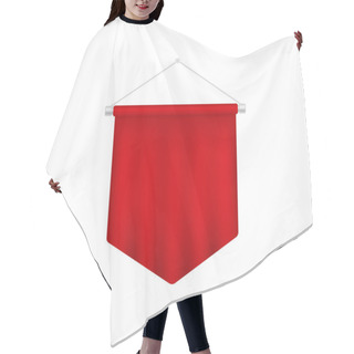 Personality  Realistic Red Pennant Template. Blank 3D Flag Hair Cutting Cape