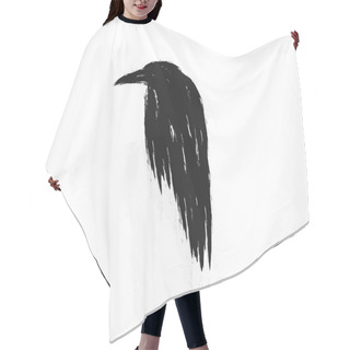 Personality  Black Raven Silhouette Isolated On A White Background. Vector Crow Illustration. Hair Cutting Cape