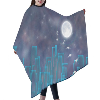 Personality  Abstract City Silhouettes. 3D Rendering Hair Cutting Cape