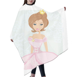 Personality  Vector Illustration Of Beauty-bride Princess Hair Cutting Cape