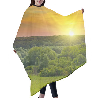 Personality  Green Fields And A Bright Sunrise Hair Cutting Cape