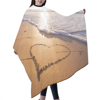 Personality  Heart Drawn In The Sand Hair Cutting Cape