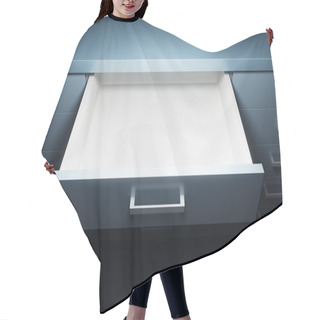 Personality  Cupboard With Opened Drawer Hair Cutting Cape