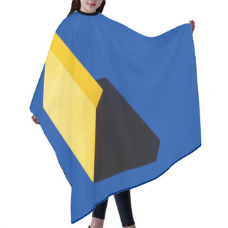 Personality  Yellow Quadrangular Block On Bright Blue Background, Ukrainian Concept, Banner Hair Cutting Cape