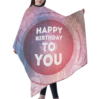 Personality  Vintage Birthday Card. Vector Hair Cutting Cape
