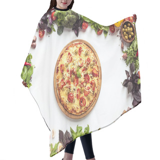 Personality  Italian Pizza And Fresh Vegetables Hair Cutting Cape