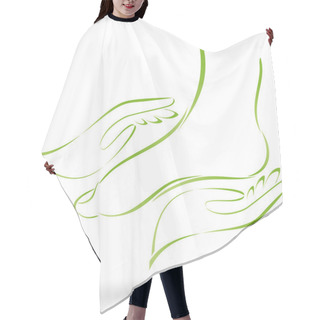 Personality  Two Feet And Hands, Massage And Foot Care Logo Hair Cutting Cape