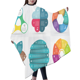 Personality  Vector Circle Elements For Infographic. Hair Cutting Cape
