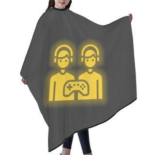 Personality  Battle Yellow Glowing Neon Icon Hair Cutting Cape