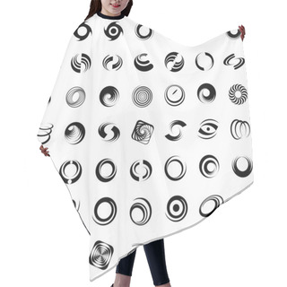 Personality  Spiral Movement And Rotation. 49 Design Elements. Hair Cutting Cape