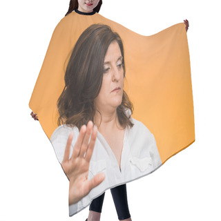 Personality  Offended, Middle Age, Grumpy Woman  Hair Cutting Cape