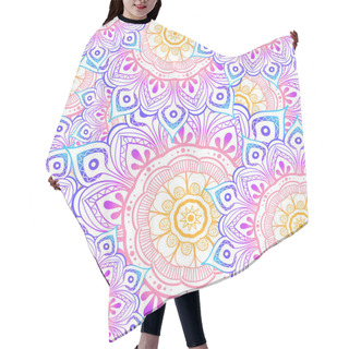 Personality  Seamless Multicolor Pattern With Oriental Mandalas. Hippie Mandala Pattern. Kaleidoscope Elements. Fabric, Wallpaper Or Wrap Print Hair Cutting Cape