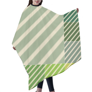 Personality  Seamless Green Stripes Background Set Hair Cutting Cape
