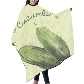 Personality  Hand Drawn Watercolor Cucumber Hair Cutting Cape