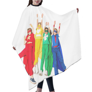 Personality  Flying Kids In Superhero Costumes Hair Cutting Cape