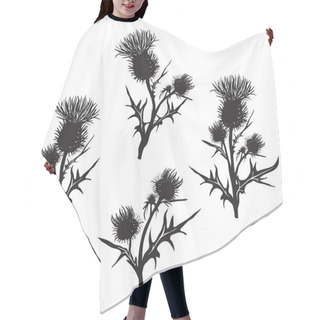 Personality  Decorative Vector Thistle (Carduus Acanthoides) Hair Cutting Cape