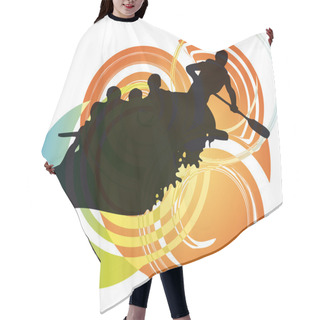 Personality  Rafting On The Rapids, Vector Illustration Hair Cutting Cape