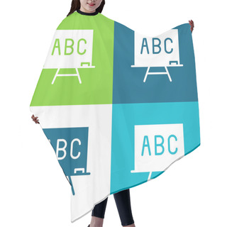 Personality  Abc Flat Four Color Minimal Icon Set Hair Cutting Cape