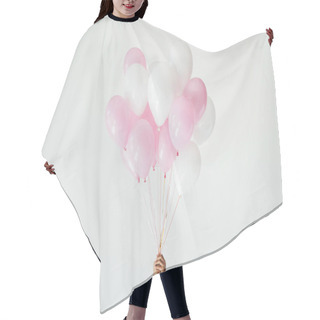 Personality  Bunch Of Pink And White Balloons Hair Cutting Cape