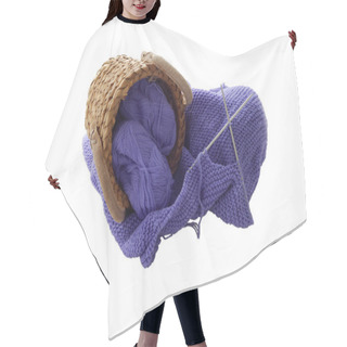 Personality  Lilac Knitting In Interwoven Basket Hair Cutting Cape