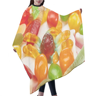Personality  Close Up View Of Delicious Colorful Gummy Spooky Halloween Sweets Hair Cutting Cape
