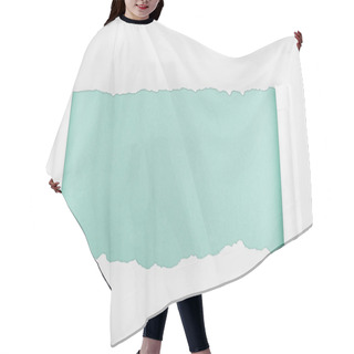 Personality  Ragged Textured White Paper With Curl Edges On Light Blue Background  Hair Cutting Cape