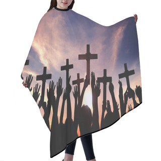 Personality  People Holding Cross And Praying Hair Cutting Cape