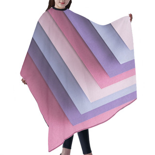 Personality  Top View Of Empty Blue, White, Pink And Purple Sheets Of Paper On Pink Background With Copy Space  Hair Cutting Cape