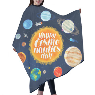 Personality  Happy Cosmonautics Day, Banner. Outer Space, Cosmos, Galaxy, Planets And Stars Concept. Cartoon Vector Illustration Hair Cutting Cape