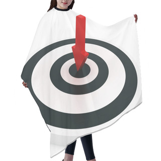 Personality  Arrow Hitting A Target, Isolated On White Background, Hair Cutting Cape