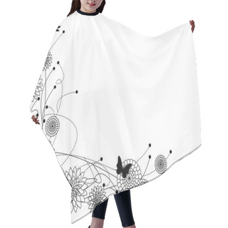 Personality  Floral Border B&w Hair Cutting Cape