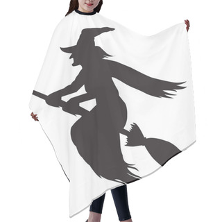Personality  Halloween Icon Isolated On A White Background. Vector Art, Emotional Flying Witch Silhouette Clipart. Hair Cutting Cape