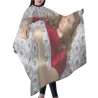 Personality  Young Woman Lying In Bed Hair Cutting Cape